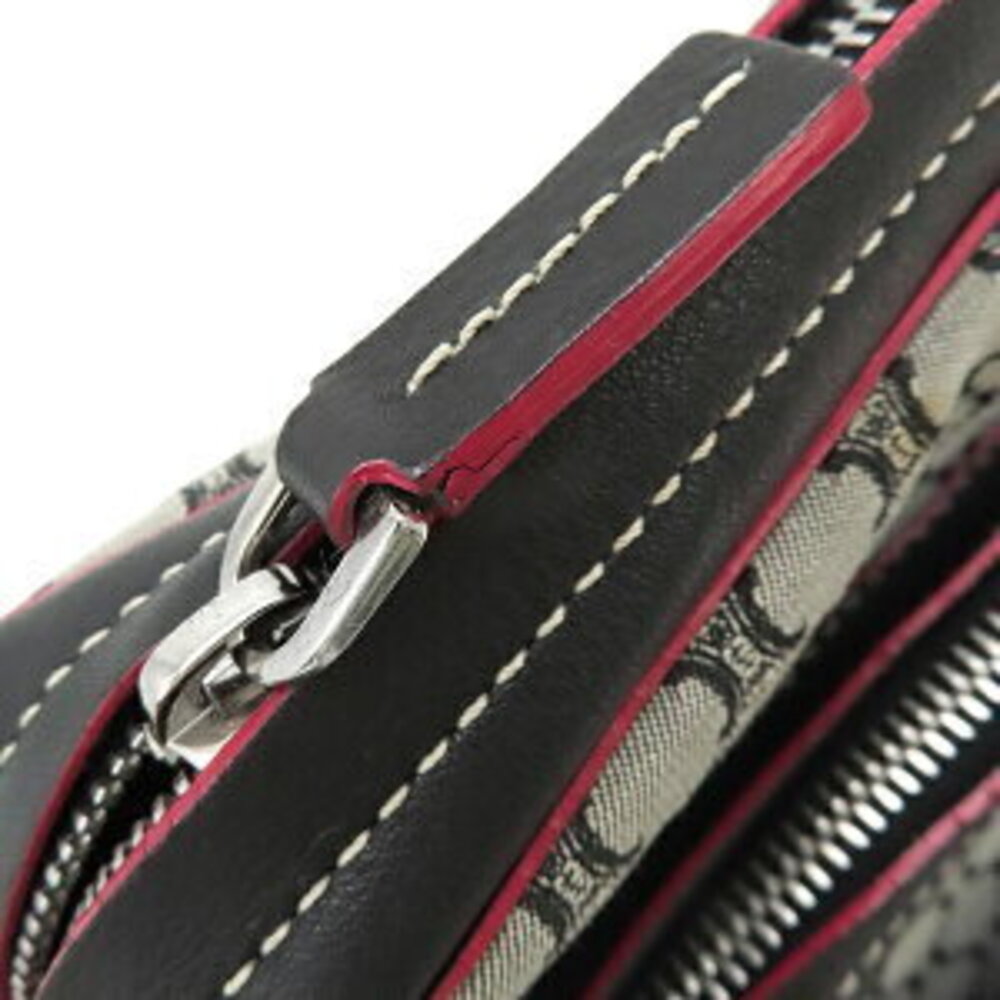 Celine shoulder bag gray black Macadam canvas leather - Picture 6 of 9